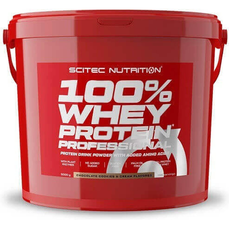 Scitec Nutrition 100% Whey Професійний сироватковий протеїн без глютену зі смаком шоколаду, печива та вершків 5 кг: ціни та характеристики