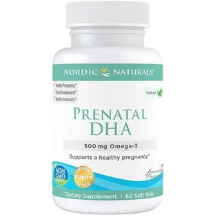 Nordic Naturals Веганська пренатальна DHA олія печінки тріски 500 мг 60 м'яких гелів без смаку