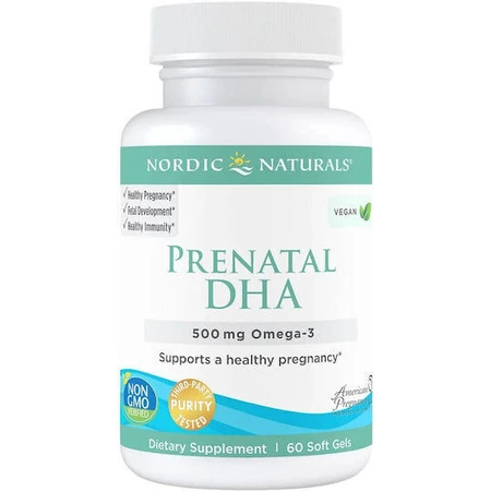 Nordic Naturals Веганська пренатальна DHA олія печінки тріски 500 мг 60 м'яких гелів без смаку: ціни та характеристики