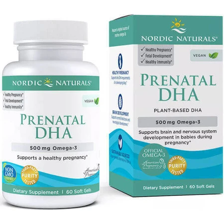 Nordic Naturals Веганська пренатальна DHA олія печінки тріски 500 мг 60 м'яких гелів без смаку: ціни та характеристики