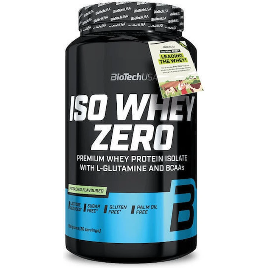 Biotech USA Iso Whey Zero Lactose Сироватковий протеїн зі зниженим вмістом лактози без глютену з фісташковим смаком 908гр: ціни та характеристики