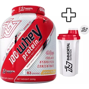 Immortal Nutrition 100% сывороточный протеин 100% сывороточный протеин 2000гр арахисовое масло и шейкер