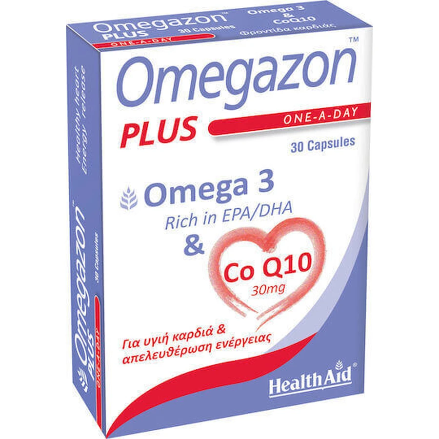 Health Aid Omegazon Plus One A Day Omega 3 & CoQ10 риб'ячий жир 30 капсул без смаку: ціни та характеристики
