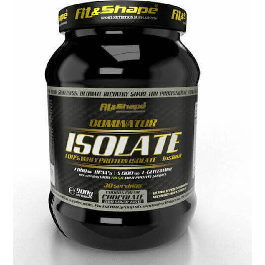 Fit & Shape Dominator Изолят сывороточного протеина Изолят сывороточного протеина со вкусом шоколада, бисквита и сливок 900 гр.: цены и характеристики