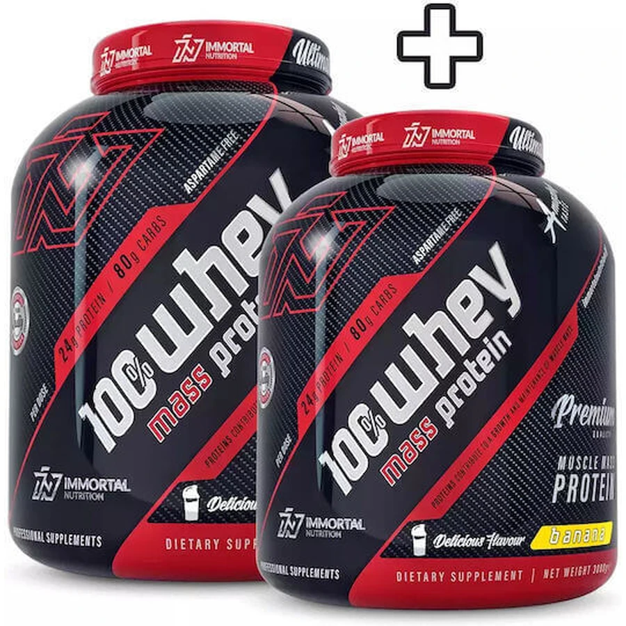 Immortal Nutrition 100% Whey Mass Protein 100% Whey Protein Сывороточный протеин для набора массы со вкусом банана 3х2 кг: цены и характеристики