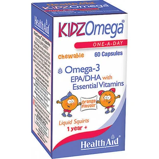 Health Aid KidzOmega One A Day Chewable Omega 3 Fish Oil Suitable for Children 60 жевательных таблеток Orange