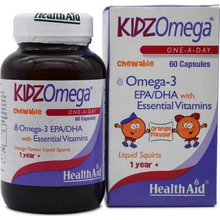 Health Aid KidzOmega One A Day Chewable Omega 3 Fish Oil Suitable for Children 60 жевательных таблеток Orange: цены и характеристики