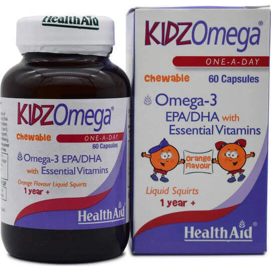 Health Aid KidzOmega One A Day Chewable Omega 3 Fish Oil Suitable for Children 60 жевательных таблеток Orange: цены и характеристики