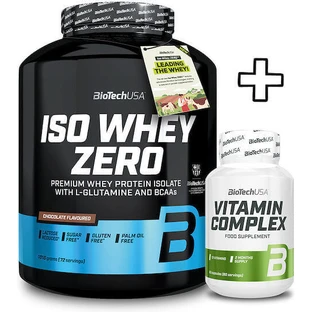 Biotech Usa Iso Whey Zero 1816 г зі смаком вершкової карамелі та вітамінним комплексом Biotech Usa 60 капсул в індивідуальній упаковці