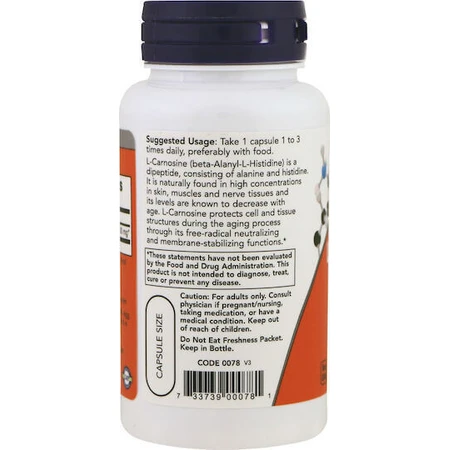Now Foods L-Carnosine 50 травяных капсул без ароматизатора: цены и характеристики