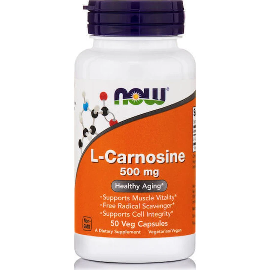 Now Foods L-Carnosine 50 травяных капсул без ароматизатора: цены и характеристики