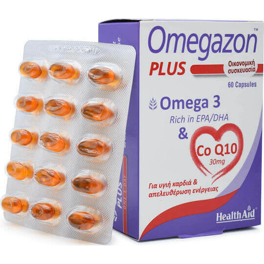 Health Aid Omegazon Plus One A Day Omega 3 & CoQ10 риб'ячий жир 60 капсул без смаку: ціни та характеристики