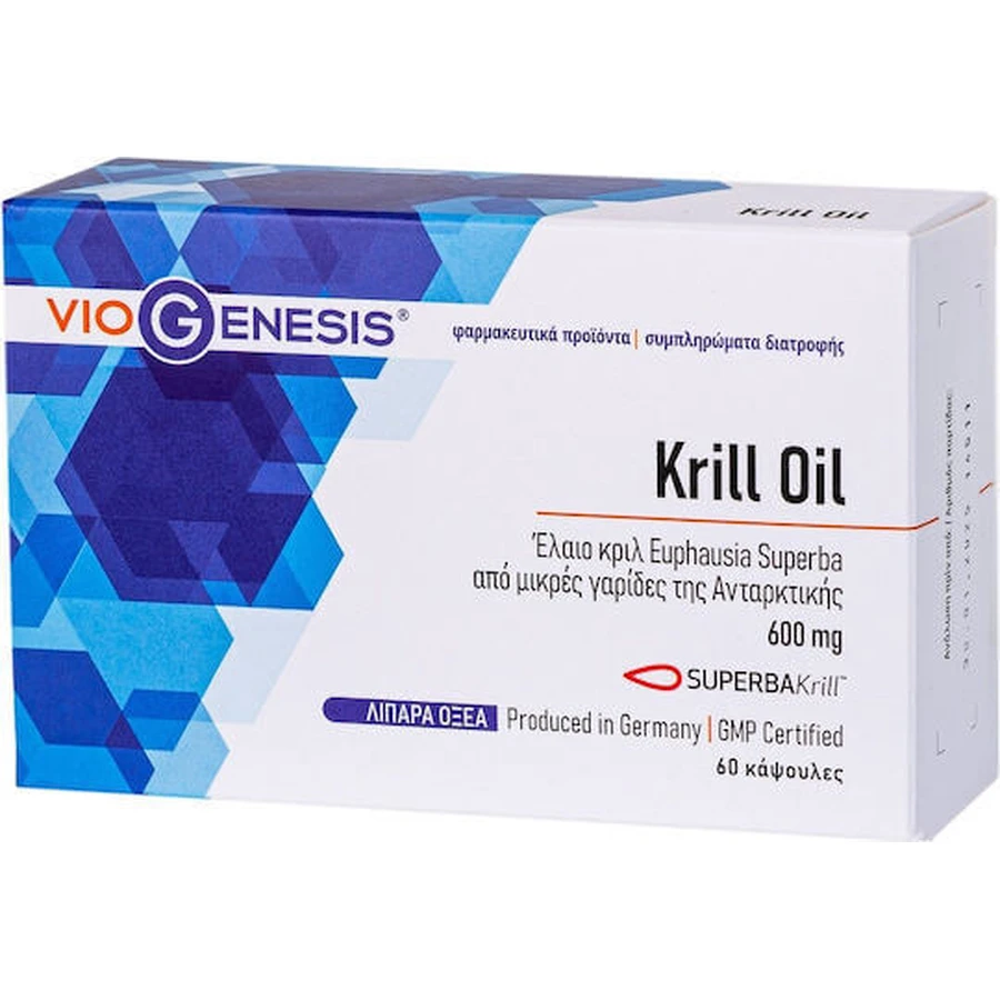Viogenesis Krill Oil Superba 600mg 60 caps Unflavoured: цены и характеристики
