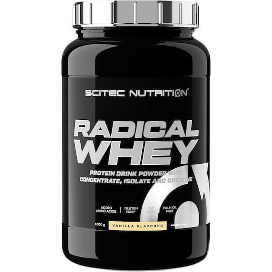 Scitec Nutrition Radical Whey Сироватковий протеїн з креатином без глютену з ванільним смаком 1 кг: ціни та характеристики