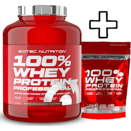 Персоналізований Scitec Nutrition 100% Whey Protein Professional 2350г білий шоколад та Scitec Nutrition 100% Whey Protein Professional 500г арахісовий шоколад: ціни та характеристики