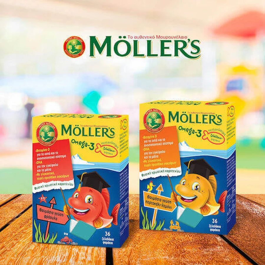 Риб'ячий жир Moller's Omega 3 Підходить для дітей Лимон Апельсин Апельсин 36 желейних цукерок Апельсин Апельсин Апельсин Лимон: ціни та характеристики