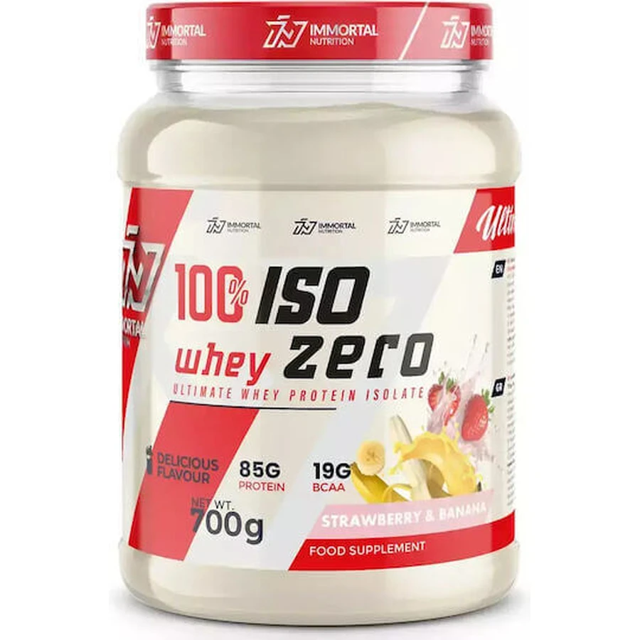 Immortal Nutrition 100% Iso Whey Zero Органический сывороточный протеин Whey Protein без лактозы со вкусом клубники-банана 700 гр.: цены и характеристики