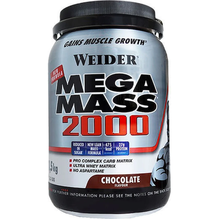 Weider Mega Mass 2000 с шоколадным вкусом 1,5 кг: цены и характеристики