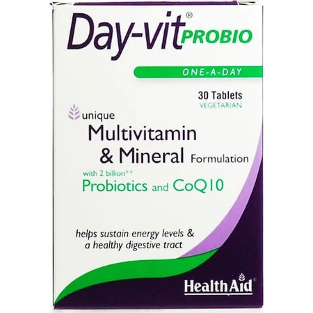Health Aid Day-Vit Probiotics Пробіотики Пробіотики та пробіотик CoQ10 30 файлів: ціни та характеристики