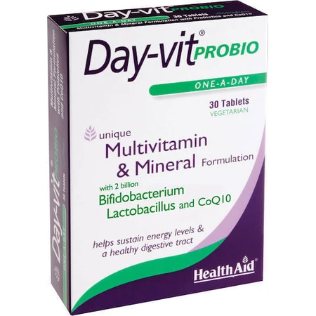 Health Aid Day-Vit Probiotics Пробіотики Пробіотики та пробіотик CoQ10 30 файлів: ціни та характеристики