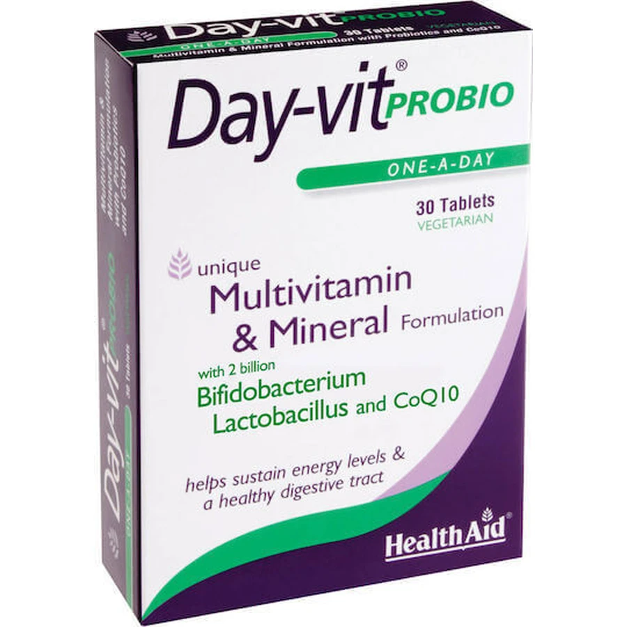 Health Aid Day-Vit Probiotics Пробіотики Пробіотики та пробіотик CoQ10 30 файлів: ціни та характеристики