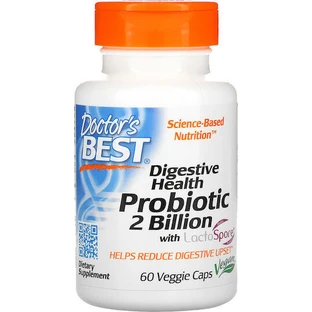 Пробіотик для здоров'я травлення Doctor's Best Digestive Health Пробіотик Пробіотик 60 рослинних капсул