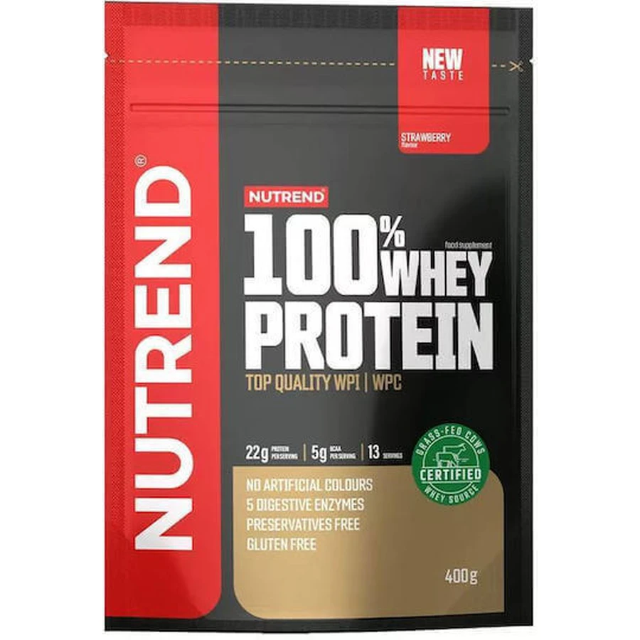 Nutrend 100% органический сывороточный протеин Whey Protein без глютена со вкусом клубники 400 гр.: цены и характеристики