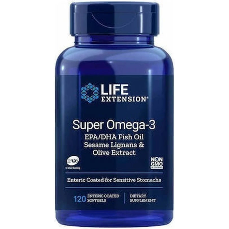 Life Extension Супер Омега 3 ЕПК/ДГК риб'ячий жир ЕПК/ДГК риб'ячий жир риб'ячий жир кунжут лігнани та екстракт оливи 120 м'яких гелів: ціни та характеристики