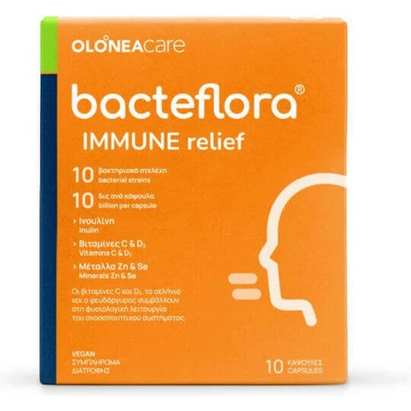 Пробіотик Olonea Bacteflora Immune Relief Probiotic 10 рослинних капсул: ціни та характеристики