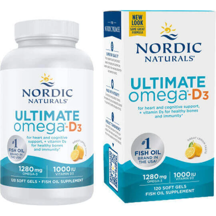 Nordic Naturals Ultimate Печінка тріски та риб'ячий жир 1280 мг 120 м'яких гелів Лимон: ціни та характеристики