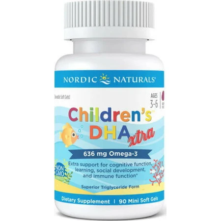 Nordic Naturals Дитячий риб'ячий жир DHA Xtra підходить для дітей 636 мг 90 м'яких гелів без смаку: ціни та характеристики