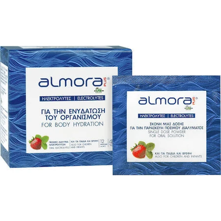 almora PLUS® Зволожуючі електроліти для тіла Полуниця 12 пакетиків: ціни та характеристики