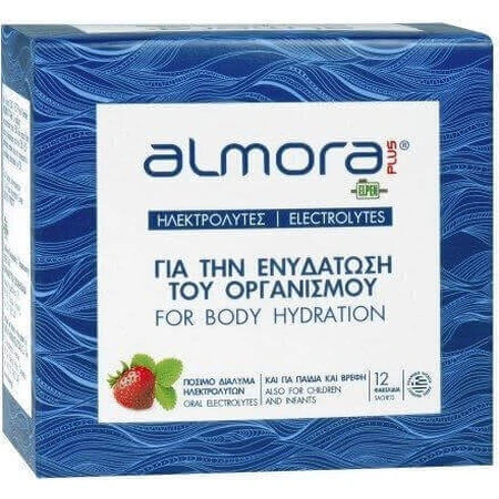 almora PLUS® Зволожуючі електроліти для тіла Полуниця 12 пакетиків: ціни та характеристики
