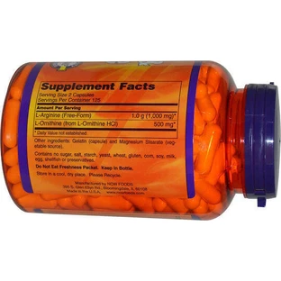 Now Foods Аргинин и орнитин 100 капсул