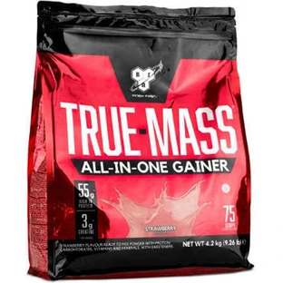 BSN True Mass All-in-one Gainer с креатином и клубничным вкусом 4,2 кг