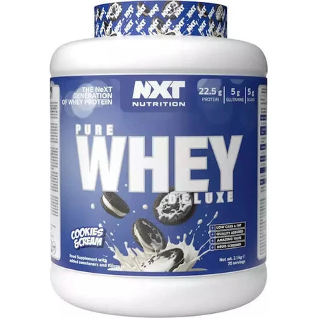 Nxt Nutrition Pure Whey Deluxe Сывороточный протеин без глютена со вкусом печенья и сливок 2,1 кг: цены и характеристики
