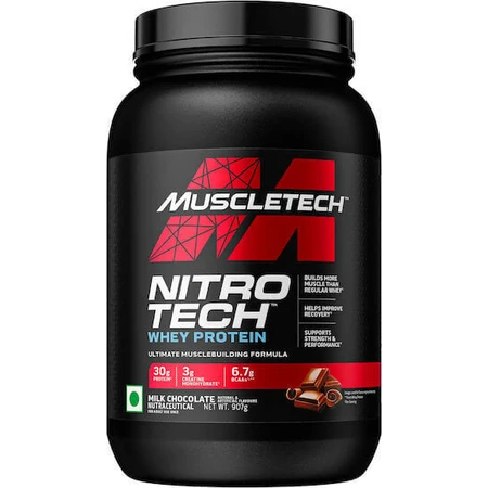 MuscleTech Nitrotech Whey Protein Сывороточный протеин с креатином и вкусом молочного шоколада 908 гр.: цены и характеристики