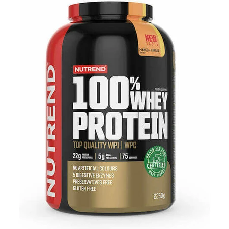 Nutrend 100% сироватковий протеїн Безглютеновий сироватковий протеїн зі смаком манго та ванілі 2,25 кг: ціни та характеристики