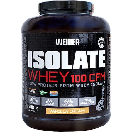 Сироватковий протеїн Weider Whey Isolate Whey 100 CFM зі смаком ванільних вершків 908гр: ціни та характеристики