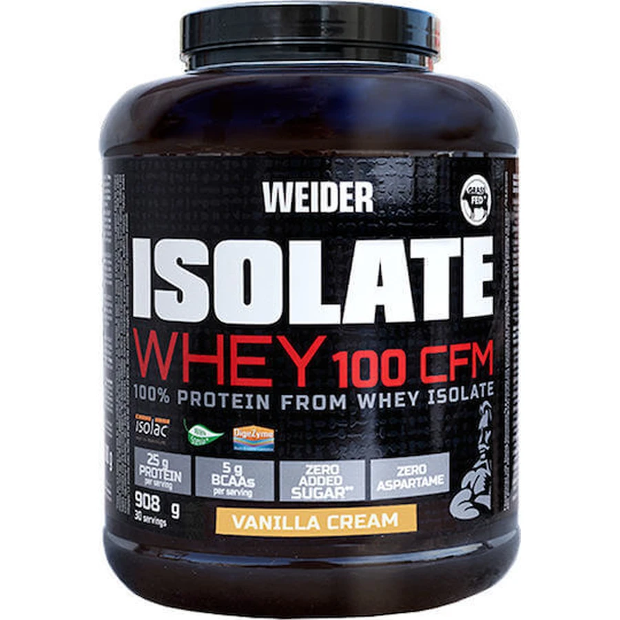 Сироватковий протеїн Weider Whey Isolate Whey 100 CFM зі смаком ванільних вершків 908гр: ціни та характеристики