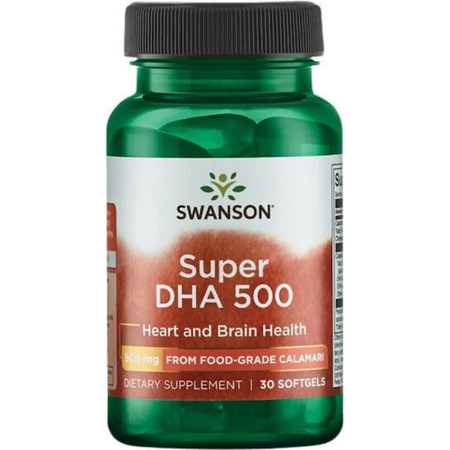 Swanson Super DHA 500 | З харчового кальмара [30 капсул Moi]: ціни та характеристики