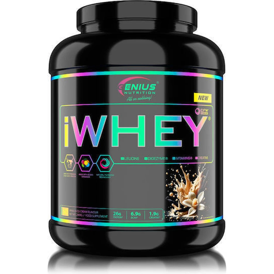 Genius Nutrition IWHEY Сывороточный протеин с креатином и вкусом ванильного мороженого 2 кг: цены и характеристики