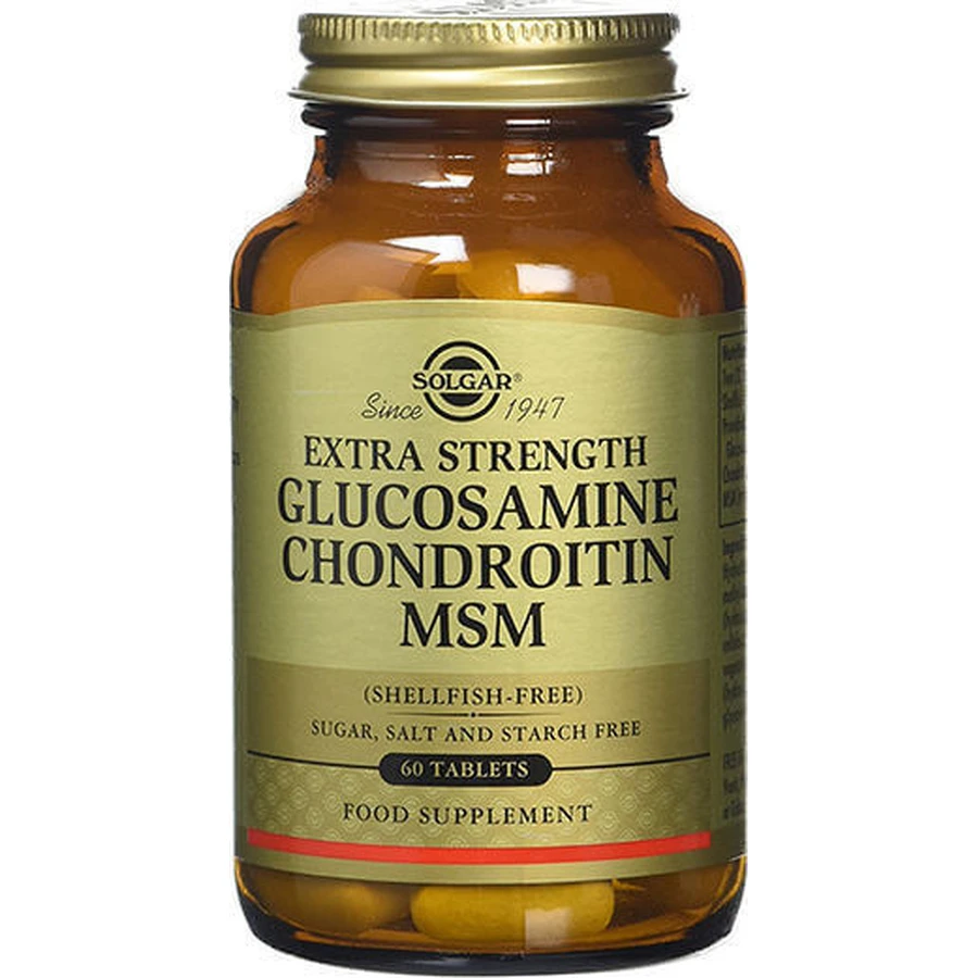 Solgar Extra Strength Glucosamine Chondroitin MSM Суглобово-кісткова добавка для здоров'я чоловіків 60 таб.: ціни та характеристики
