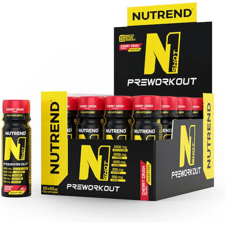 Nutrend N1 Shot Pre Workout Supplement 60ml Cherry Crush - Вишневый краш: цены и характеристики