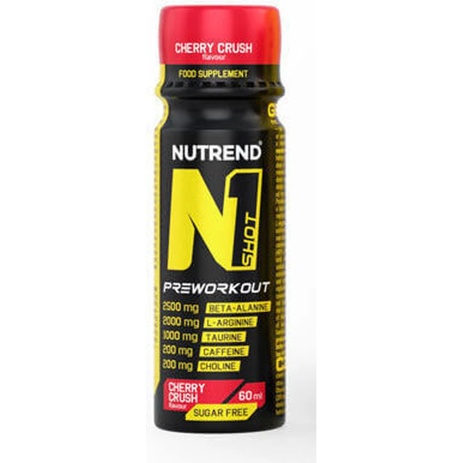 Nutrend N1 Shot Pre Workout Supplement 60ml Cherry Crush - Вишневый краш: цены и характеристики