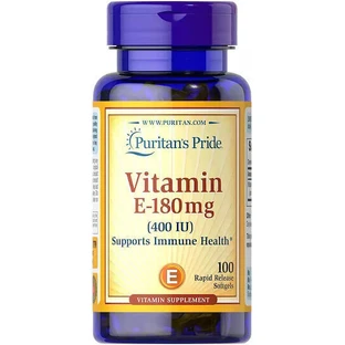 Puritan's Pride Вітамін Е Вітамін для шкіри та антиоксидантна дія 400iu 100 м'яких гелів