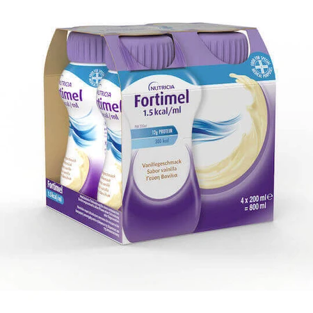 Спеціальна харчова добавка Nutricia Fortimel 1,5 ккал 4 x 50 мл Ваніль: ціни та характеристики