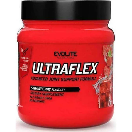 Добавка для здоров'я суглобів та кісток Evolite Ultra Flex 390 гр Полуниця: ціни та характеристики