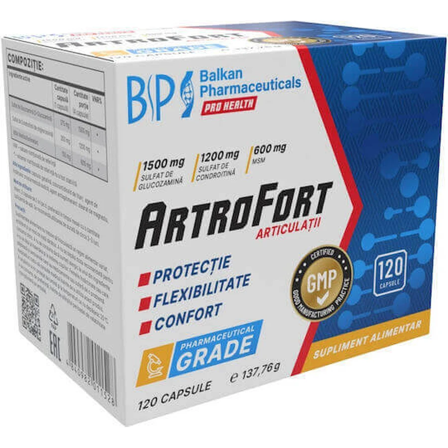 Balkan Pharmaceuticals Arthrofort Joint & Bone Health Supplement 120 caps: цены и характеристики