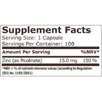 Pure Nutrition Цинк 15 мг 100 капсул: цены и характеристики
